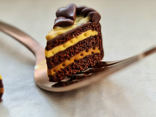 Cercei - felie de tort (ciocolata)